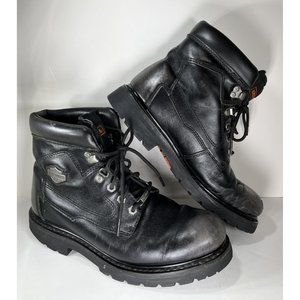 Harley Davidson Mens Black Boots- Distressed- Size US 11 EUR 44 -Stock No D93427
